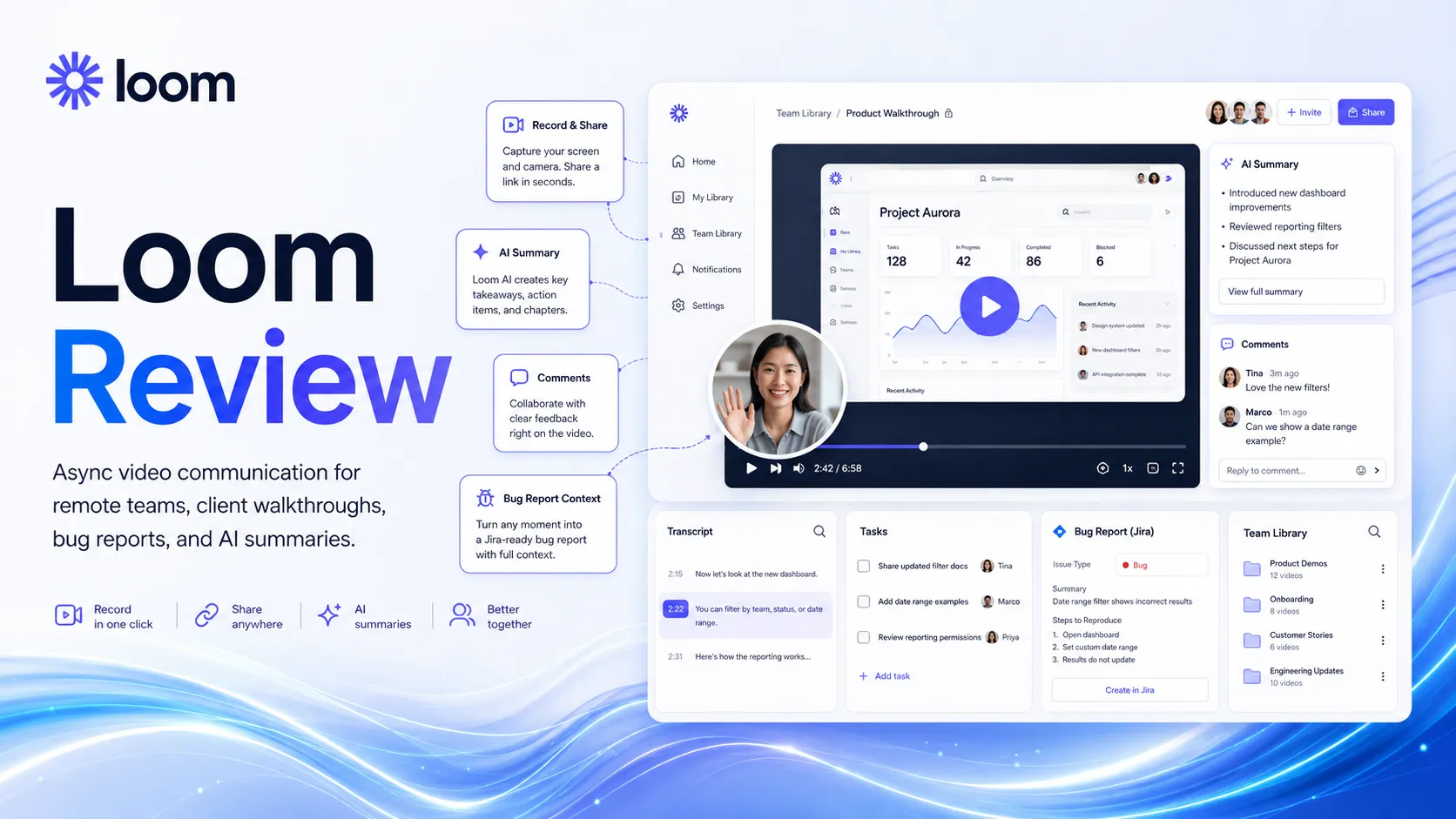 Loom shown as the async video communication layer in a productivity stack